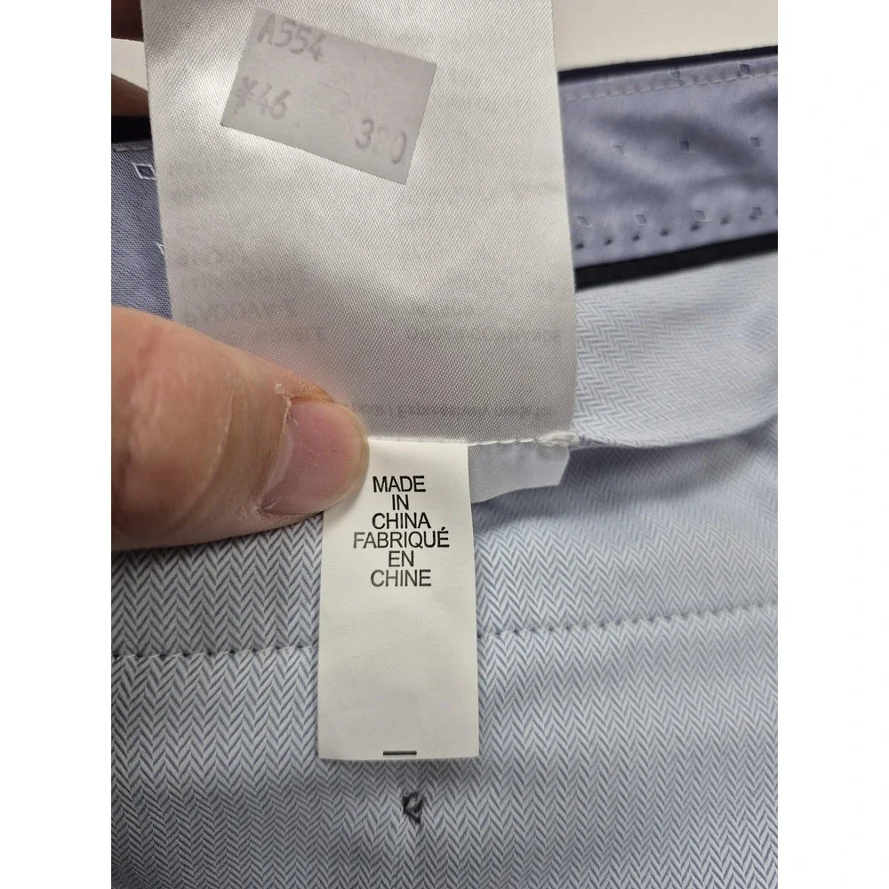 S. Cohen Dress Pants Mens 40x36 Blue Wool Flat Front Unhemmed Formal NWT